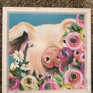 Hobby lobby pig white Canvas Art Frame